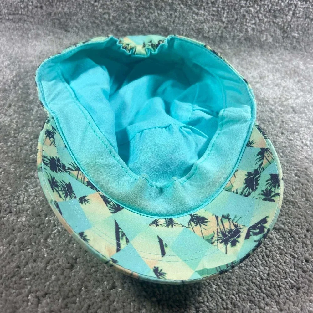 Joe Boxer Newsboy Hat Teal Tropical Palm Tree Print Flat Cap OSFM